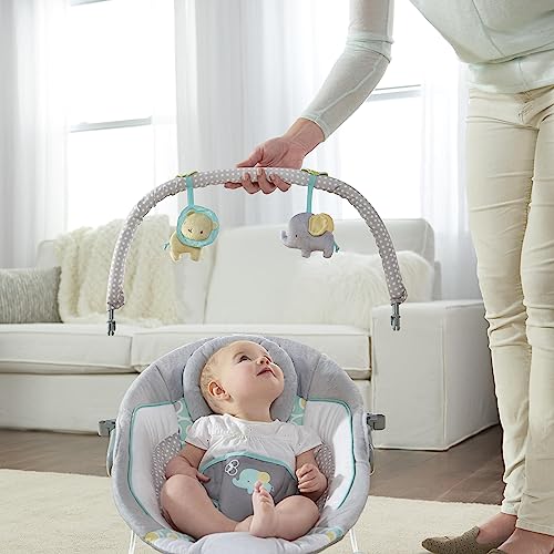 Ingenuity Soothing Baby Bouncer Infant Seat with Vibrations, -Toy Bar & Sounds, 0-6 Months Up to 20 lbs (Morrison)