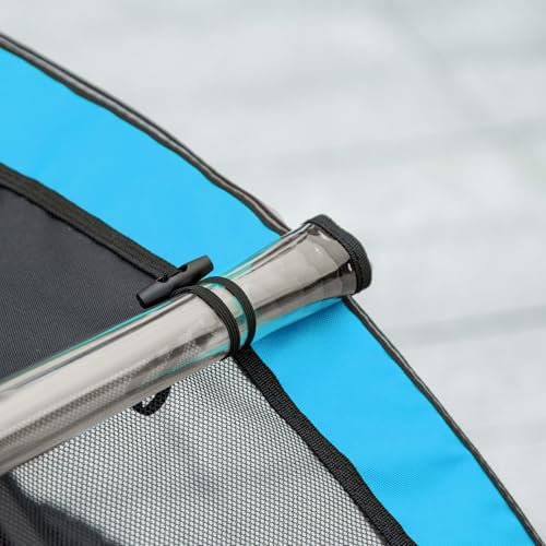 Aosom 3-in-1 Walk/Jog/Ride Child Baby Bike Trailer for Kids 2 Seater, High-Visibility Bike Stroller for Toddler Wagon, Weather-Strong Double Bicycle Trailer Accessory, Blue