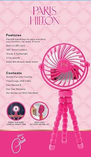 Paris Hilton - Stroller Fan, Clip-On Fan for Babies and Kids