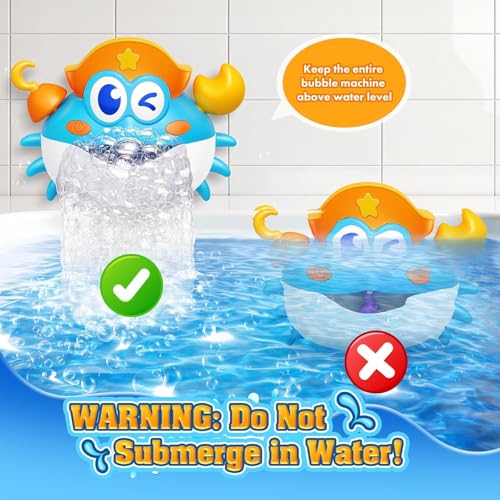 Bath Toys,Light Up Baby Bath Toys Bath Bubble Machine with Colourful RGB Light Great Birthday for Toddler Boys and Girls Tub Toy for Kids Ages 1-3 4-8