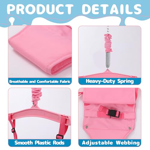 2 in 1 Toddler Swing ＆ Jumper, Swing Set for Indoor/Outdoor, Baby Jumpers and Bouncers, Easy to Assemble & Store, Suitable for Children 6 Months and Older (Pink)