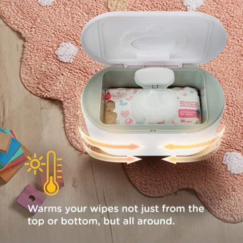 Wipe Warmer - Large Capacity Wipe Warmer and Baby Wet Wipes Dispenser with Even Warming and Built-In Nightlight - Newborn Essentials by EVLA’s (White)