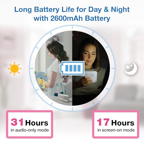 VTech Baby Monitor No WiFi, 5" Screen & Remote Pan-Tilt-Zoom for Newborns – Hack-Proof, 17Hr Battery, 1000ft Range, Auto Night Vision, Temperature Sensor, Two-Way Talk | VM924