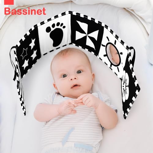 URMYWO Black and White Baby Toy, Tummy Time High Contrast Newborn Toys 0-3 Months, Soft Baby Book, Visual Stimulation Montessori Sensory Infant Toys 0-6-12 Months, Boy Girl Shower Gift