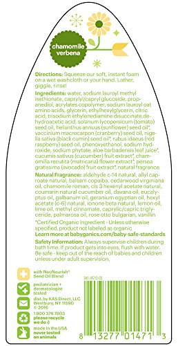 Babyganics Baby Shampoo + Body Wash Pump Bottle, Chamomile Verbena, , 3 Pack, Packaging May Vary