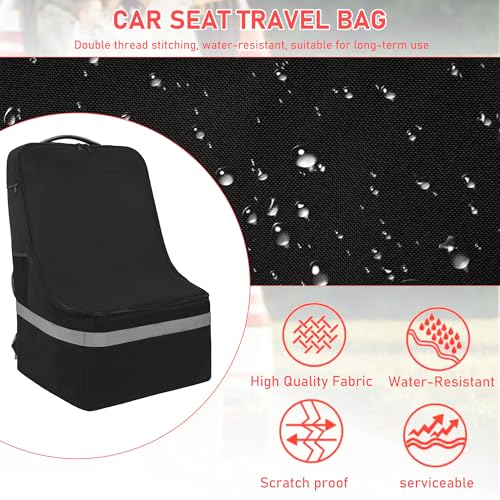 IBVIVIC Padded Car Seat Travel Bag for Airplane, Heavy Duty Car Seat Bag for Air Travel Gate Check Carseat Carrier Bag with Shoulder Strap, Fits Most Baby & Infant Car Seats