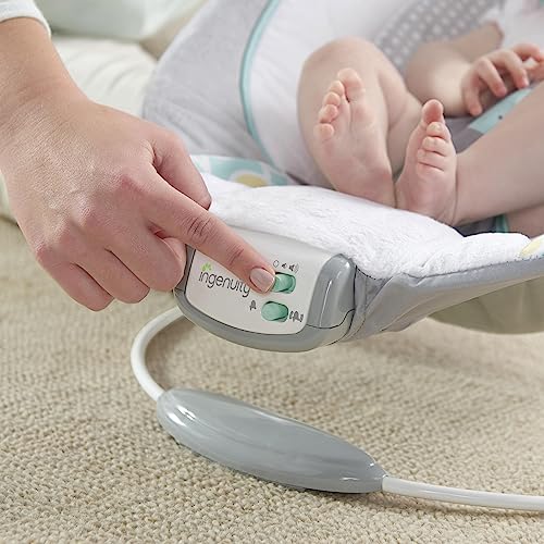Ingenuity Soothing Baby Bouncer Infant Seat with Vibrations, -Toy Bar & Sounds, 0-6 Months Up to 20 lbs (Morrison)
