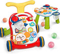 CUTE STONE Sit to Stand Learning Walker, 2 in 1 Baby Push Walker, Early Educational Child Activity Center, Multifunctional Removable Play Panel, Baby Music Learning Toy Gift for Infant Boys Girls