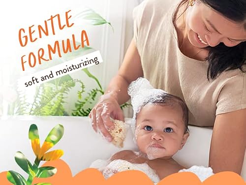 Babo Botanicals Sensitive Baby 2-in-1 Shampoo & Wash - Shea Butter, Calendula & Aloe - Cruelty-Free, Vegan - Pediatrician Tested - EWG Verified - For Babies & Kids
