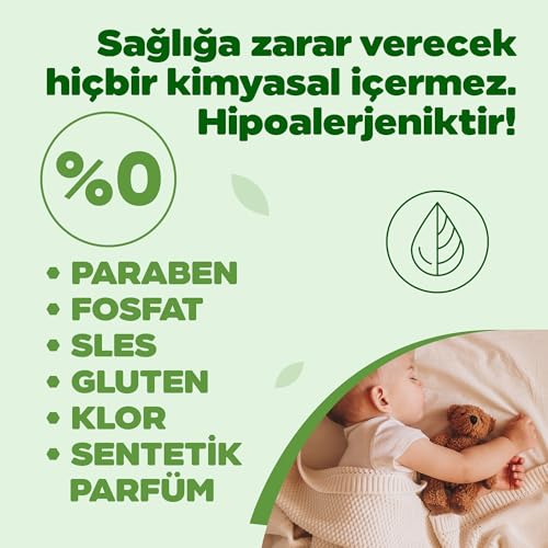 JUST GREEN ORGANIC Baby Liquid Laundry Detergent, Plant-Based Laundry Soap Newborn & Infant Clothes, Hypoallergenic, Fragrance-Free, EcoCert Certified, 30 Washes, 50.7 fl oz (1500 ml)