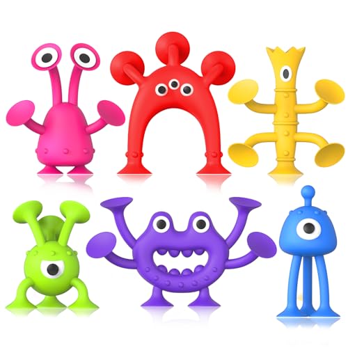 Baby Bath Toys Suction Toy: No Hole Bath Toy for Baby Toddlers - Kids Mini Sensory Fidget Suction Cup Toys for Boys Girls - Window Building Toy Road Trip Travel Essentials for Kids Gifts (Ages 3+)