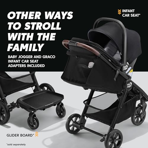 Baby Jogger® City Mini GT3 All Terrain Baby Stroller with Forever Air Rubber Tires, All Wheel Suspension, Lightweight Stroller with Magnetic Buckle, No-Rethread Harness, and Foot Brake, Frosted Ivory