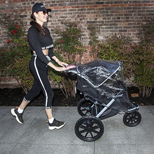 Graco Jogging Stroller Rain Cover – Waterproof Windproof Weather Shield, Universal Fit for Most Jogging Strollers, Ventilated Side Air Holes, Non-Toxic Clear Vinyl, Rain Snow Wind Dust Protection
