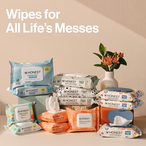 The Honest Company Clean Conscious Multi-Use Wipes | Hypoallergenic + Unscented for Sensitive Skin | Over 99% Water, Compostable, Plant Based, Baby Wipes | Pattern Play, 576 Count