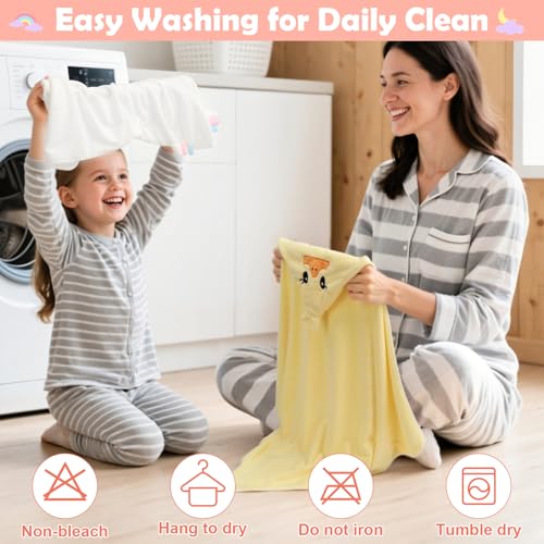CandyHome 12 PCS Baby Bath Towels for Infants Toddlers, 4 PCS Animal Hooded Baby Towels & 8 PCS Washcloths Set, Ultra Absorbent Soft Cute Newborn Bath Essentials Gifts for Boys & Girls
