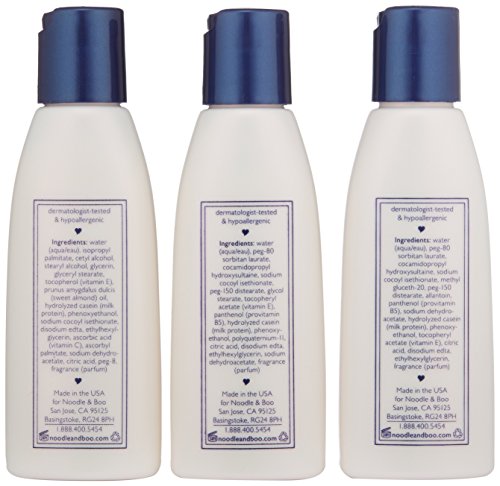 Noodle & Boo Essential Care 3 Piece Kit Super Soft Baby Lotion, Extra Gentle Shampoo and Soothing Body Wash, 2 Oz of each