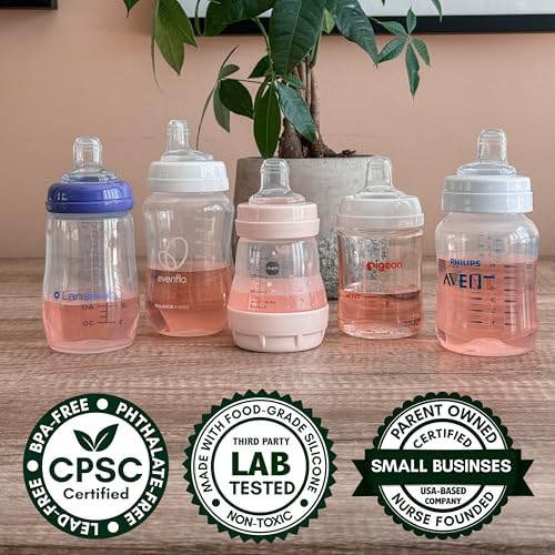 Sippy Spout Nipples for Lansinoh, MAM, Evenflo, Pigeon Baby Bottles 4-Count