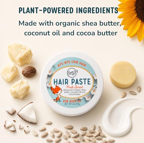 LANE & CO. Light Hold Hair Paste - Plant-Based Styling Paste for Babies, Toddlers, Kids - Natural & Organic Formula, Non-Sticky, Tames Flyaways & Bed Head, 2oz