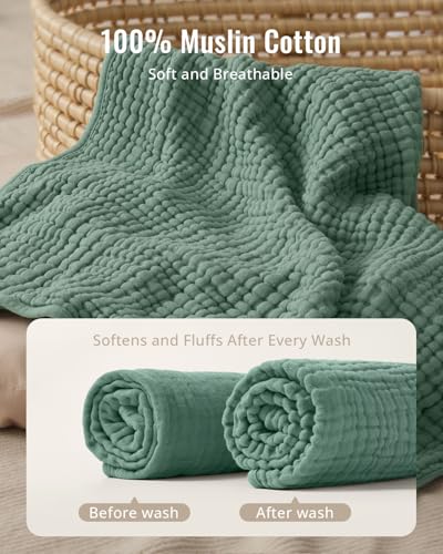 Blissful Diary Muslin Baby Hooded Towel 2 Pack, Soft & Absorbent Bath Towel for Infant, Toddler, Unisex, Baby Gift, Newborn Essentials, Bear & Giraffe