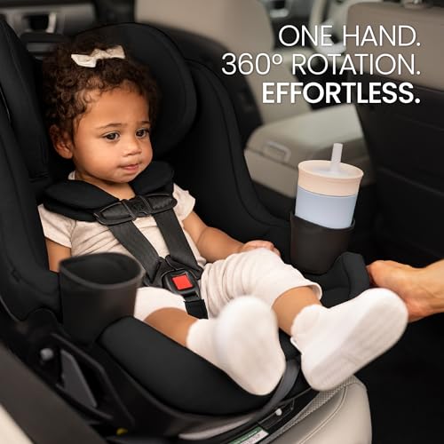 Britax Galaxy360 Slim Rotating Convertible Car Seat, 2-in-1 Rotating Car Seat for Infants & Toddlers with 360 SwivelSmooth Steel Ring, Extended Rear-Facing and ClickTight Installation – Raven Black