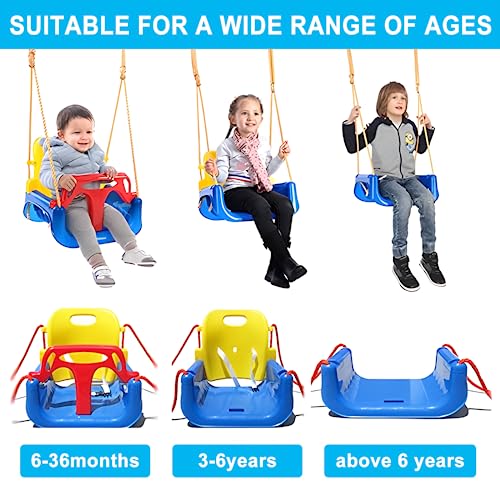 Toddler Swing, 3-in-1 Swing Sets for Backyard, Baby Swing Outdoor/Indoor, Toddler Swing Set Suitable for Children 6 Months and Older