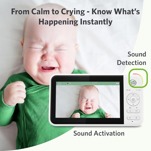 LeapFrog Video Baby Monitor - 5-Inch Color Screen, 31-Hour Battery, Secure Non-WiFi FHSS, Remote Pan Tilt Zoom, Night Vision, 2-Way Talk | LeapView 360