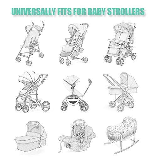 Baby Stroller Mosquito Net (2 Pack) - Durable Mesh Protection for Bassinets, Cradles, Playards, Pack N Plays & Portable Mini Cribs | Breathable Universal Fit Insect Barrier (Black)