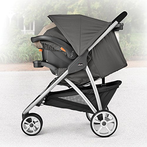 Chicco Viaro Travel System, Viaro Quick-Fold Stroller with KeyFit 30 Infant Car Seat and Base, Black/Black