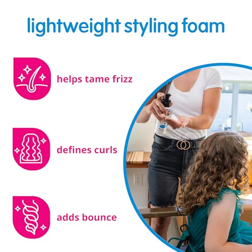 SoCozy Kids Sensitive Styling Foam - Sensitive Foam For Kids w/Straight or Curly Hair - Gentle Natural Hold Styler, Rosemary (6 fl oz)