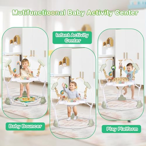 Otrolepota Baby Activity Center, Infant Jumpers and Bouncers with Music, Lights, Infant Toys, 360°Rotating Seat, 3 Adjustable Heights, Baby Play and Learning Center for 6+ Months