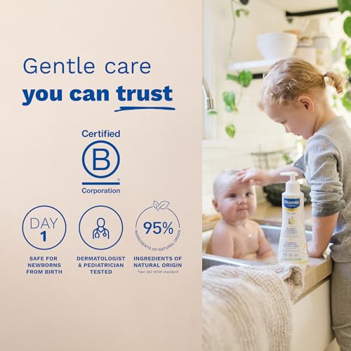 Mustela Baby Dry Skin Bath Time Gift Set - Baby Skin Care Essentials - with Natural Avocado & Cold Cream - 2 Items Set