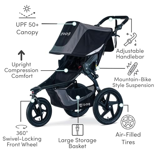BOB Gear Revolution Flex 3.0 Jogging Stroller, Graphite Black