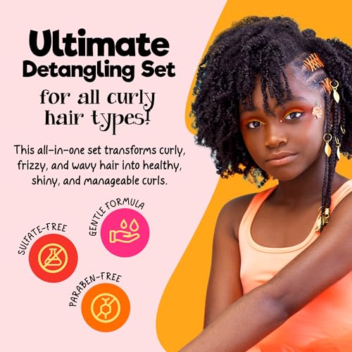 CurlyKids Bundle Kids Detangle Shampoo, Conditioner, Gel & Creme, 5 Pack