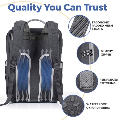 Pillani Baby Diaper Bag Backpack - Baby Bag for Girls & Boys, Large Waterproof Diaper Backpack - Baby Shower Gifts for Boys & Registry Must Haves - Travel Diaper Bags with Changing Pad - Newborn Stuff