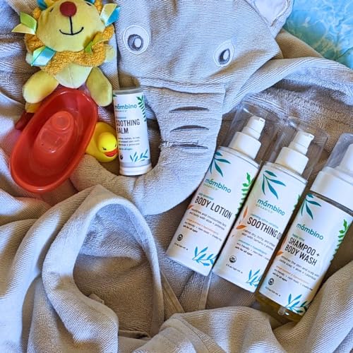 Mambino Organics Baby Arrival Essential Care Gift Set - Organic Baby Care Kit, Vegan & Cruelty-Free 4pc Set, Ideal Organic Baby Gift Set for New Moms