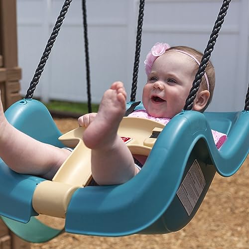Step2 Infant to Toddler Swing, Baby Outdoor Swing, Backyard Bucket Style Swing Seat, Secure Harness, Outside Weather-Resistant Rope, Attach to Playset, For Toddlers 9 Months -3 Years Old