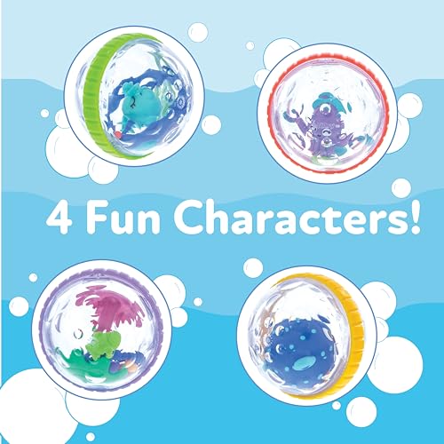 Nuby Bubbly Buds Interactive Bath Set - (4-Pack) Baby Bath Toys - 6+ Months