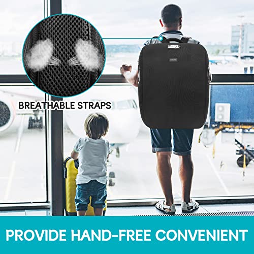 YOREPEK Padded Car Seat Travel Bag for Airplane, Fits for Doona Car Seat Stroller with isofix Base, Infant Car Seat Bags with Lockable Zipper, Foldable Gate Check Stroller Backpack for Baby Travel