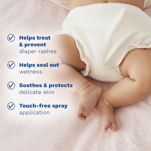 Mustela Baby Diaper Rash Cream Spray – Touch-Free protectant with Zinc Oxide & Natural Avocado - Treats, Soothes and Prevents Diaper Rash- Fragrance-Free - 3 fl. oz