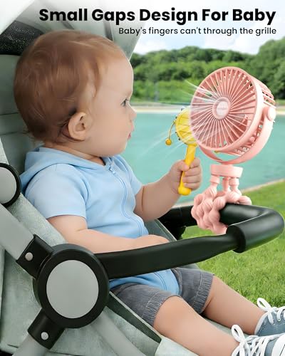 welodorir Portable Stroller Fan Rechargeable Buggy Clip on Fan