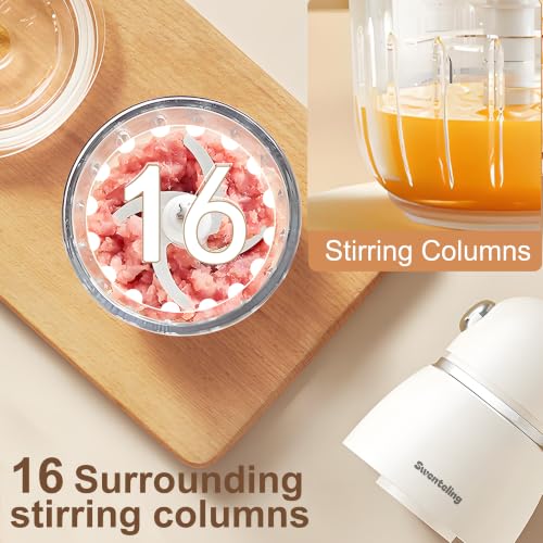 Swenteling Baby Food Maker, Creamy White Mini Baby Food Blender, 10oz Food Puree Maker, Small Baby Food Processor for Fruit Vegetable Meat, 8-Second Quick Soft Food Prep，BPA-Free