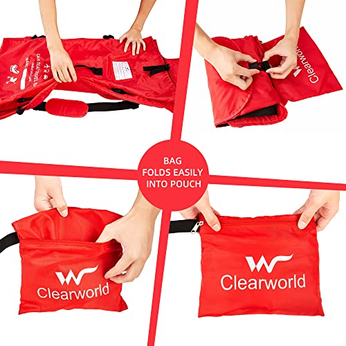 Clearworld Car Seat Travel Bag for Air Travel, Durable Gate Check Bag for Airport,Foldable Baby Stroller Travel Carry Bag, Fits Car Seats, Infant Carriers & Booster,Universal Size Red