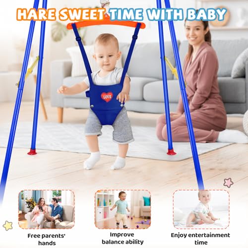 UMIKOOL DIRECT Baby Jumper with Stand, Jumper for Baby 6-24 Months, Baby Jumpers and Bouncers with Adjustable Chain, Easy to Assemble & Store, Infant Jumper for Indoor/Outdoor Play