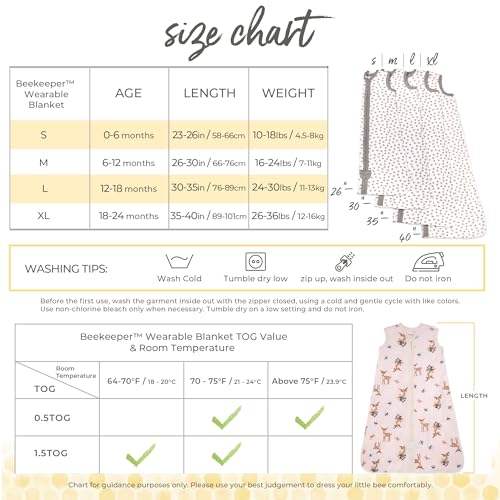 Burt's Bees Baby Beekeeper Infant Wearable Blanket, 100% Organic Cotton Unisex, Girl, Boy Swaddle Transition Sack - Light Weight 0.5 TOG or Medium Weight 1.5 TOG - Newborn Essentials Sleep Clothes