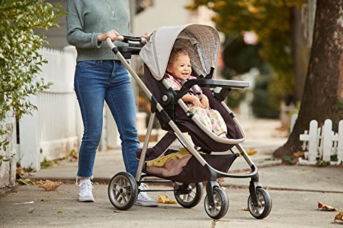 Safety 1st Deluxe Grow and Go Travel System Stroller and Car Seat Combo, 8-in-1 Travel System, Weight Capacity 4-30 lbs, Dunes Edge
