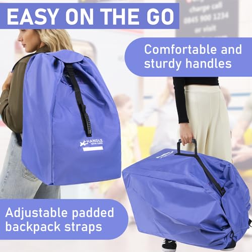 LASUK Car Seat Travel Bag for Airplane - Fits Infant Car Seats, Convertible Car Seats, Booster Seats, Car Seat Bases - for Worry-Saving, Effortless and Safe Travel