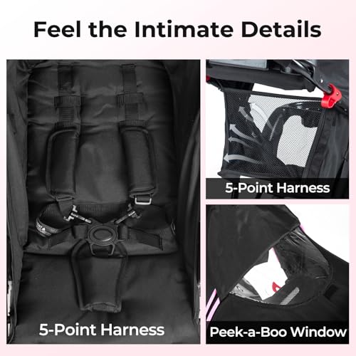 INFANS Jogging Stroller, Foldable Jogger with Air-Filled Tires Shock Absorbing Suspension Adjustable Backrest, Baby Running Strollers