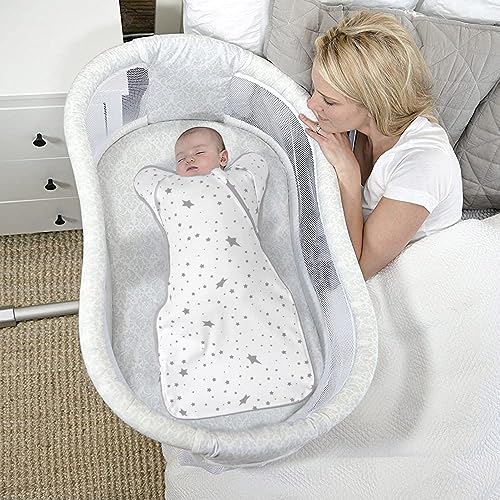 Baby Sleep Sacks Swaddles for Newborn 0-3 Months Arms Up Swaddle Blanket 2 Packs Cotton, Hands Up 3-Way Transitions to Arms-Free Wearable Sleeping Sack Bag for Boys Girls Snug Fit Calms Startle Reflex