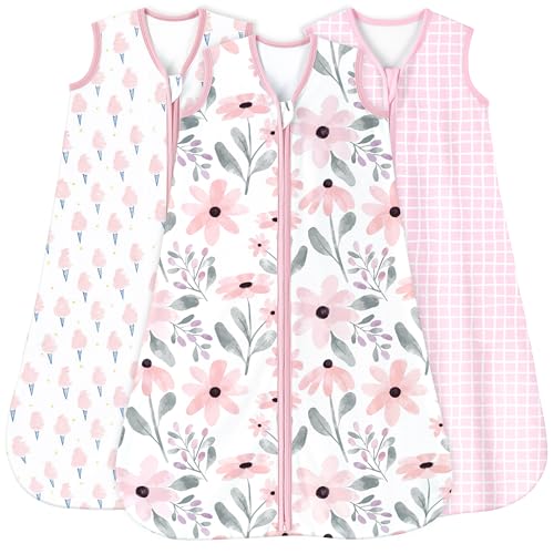 Yoofoss Baby Sleep Sack 0-6 Months 0.5 Tog Wearable Blanket for Baby, 3 Pack 100% Organic Cotton Infant Toddler Sleeping Sack 2-Way Zipper Lightweight Sleep Sack