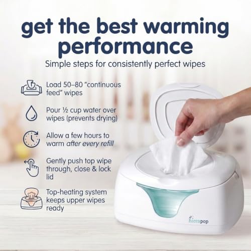 Hiccapop Baby Wipe Warmer and Baby Wet Wipes Dispenser | Baby Wipes Warmer for Babies | Diaper Wipe Warmer with Changing Light, White